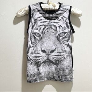 HERE + THERE DOWNLOAD Black White Tiger Print Tank